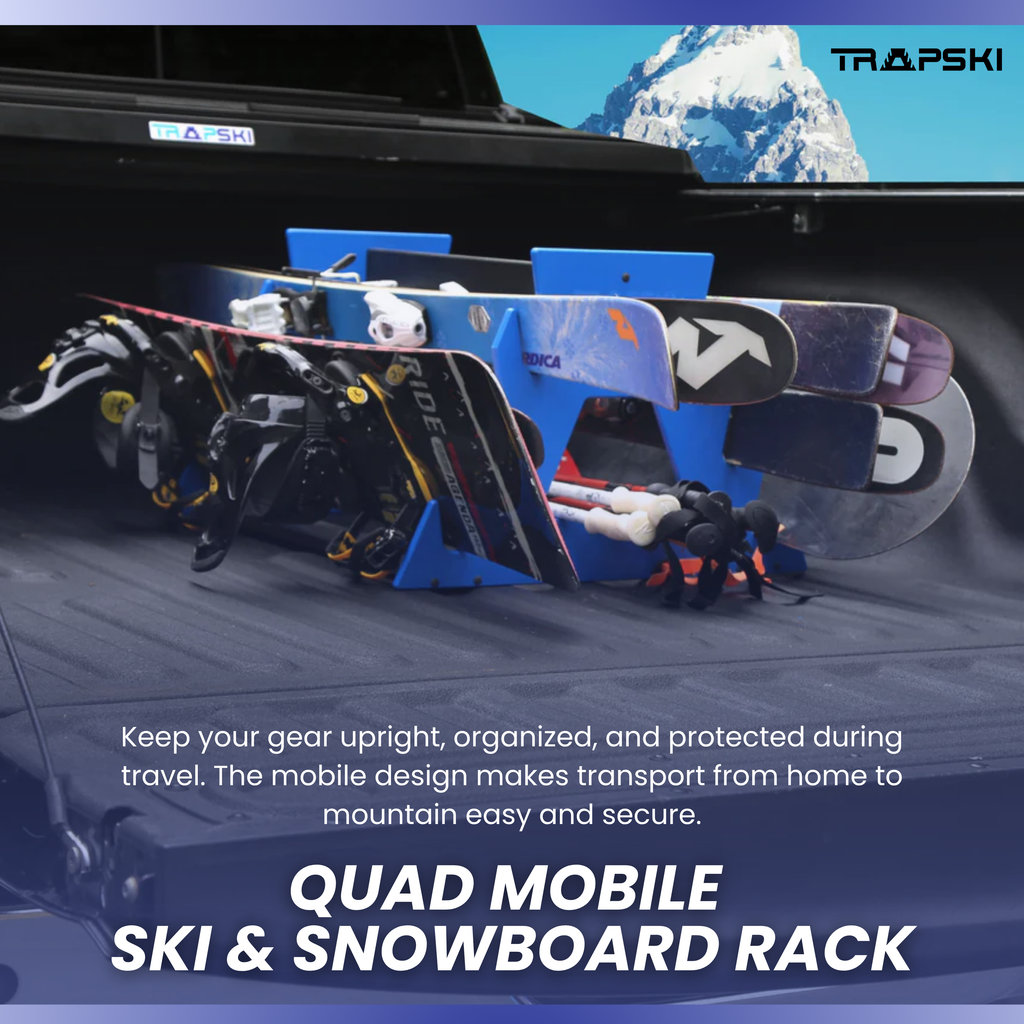 TRAPSKI QUAD All Mountain/Race/XC Ski and Standard Stance Snowboard Rack