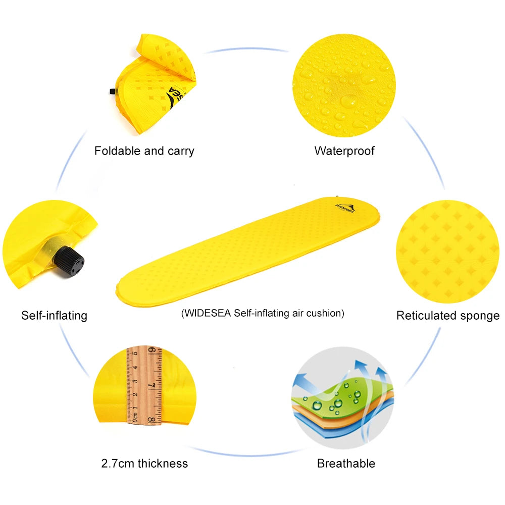 Self-inflating Mattress Folding Inflatable Air Bed Beach Travel Mat Tourism Sleeping Pad Outdoor Hiking