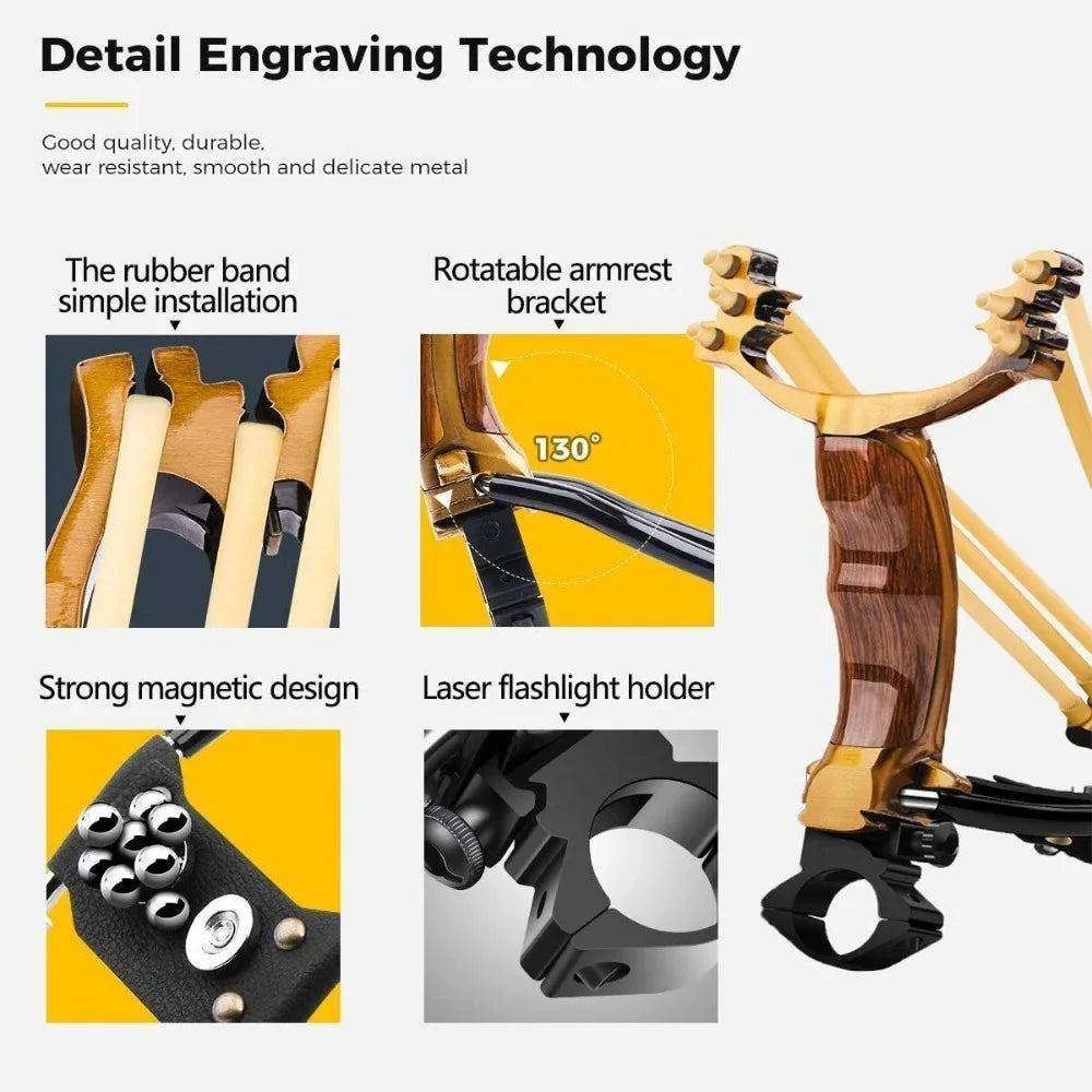 Competitive High Velocity Slingshot w/Folding Wrist Support