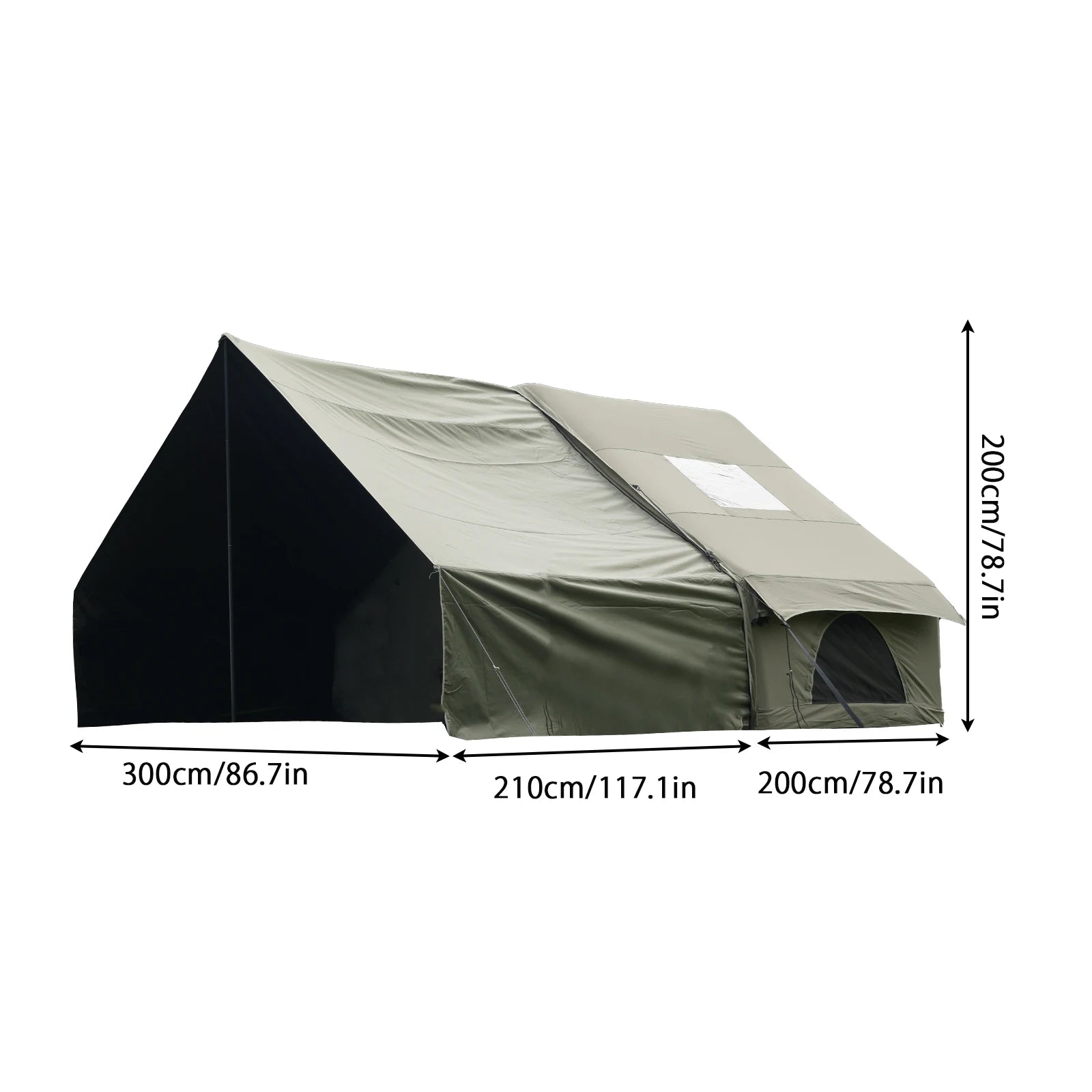 Large Inflatable Camping Tent w/Skylight, Mesh Design, Summer Glamping Tent