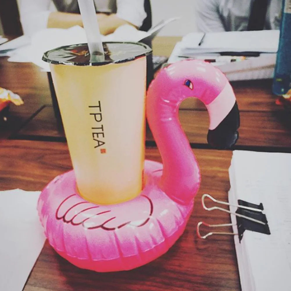 1-20 Pcs Tropical Flamingo Party Cup Holder, Inflatable Water Float Drink Cup Tray