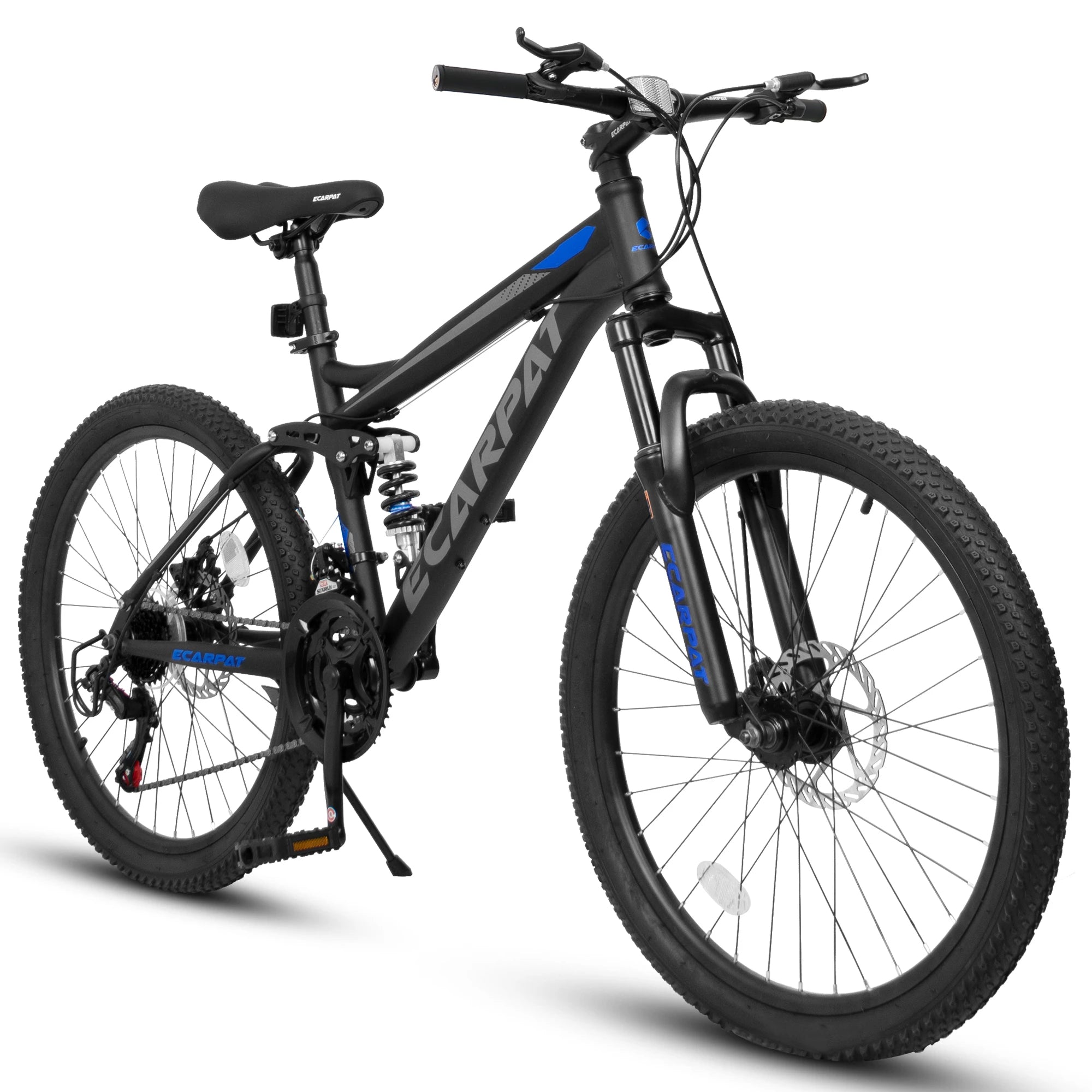 Dual Full Suspension Mountain Bike 24/26/27.5 Inch, Men's/Women Teenagers Boy Girl Mountain Bike, 21-Speed Disc Bicycles