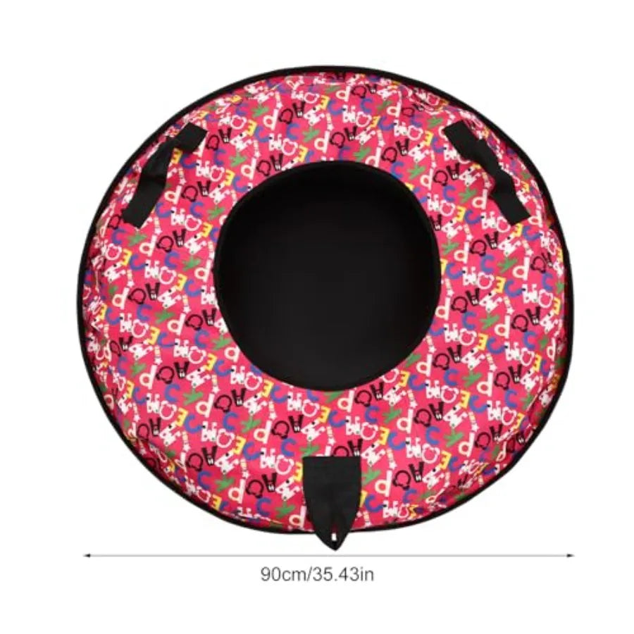 35.4 Inch Snow Tube, Ox Cloth, Heavy Duty Snow Sled, Inflatable Snow Tube, Sled with Thickened Bottom Portable Winter Snow Sledding.