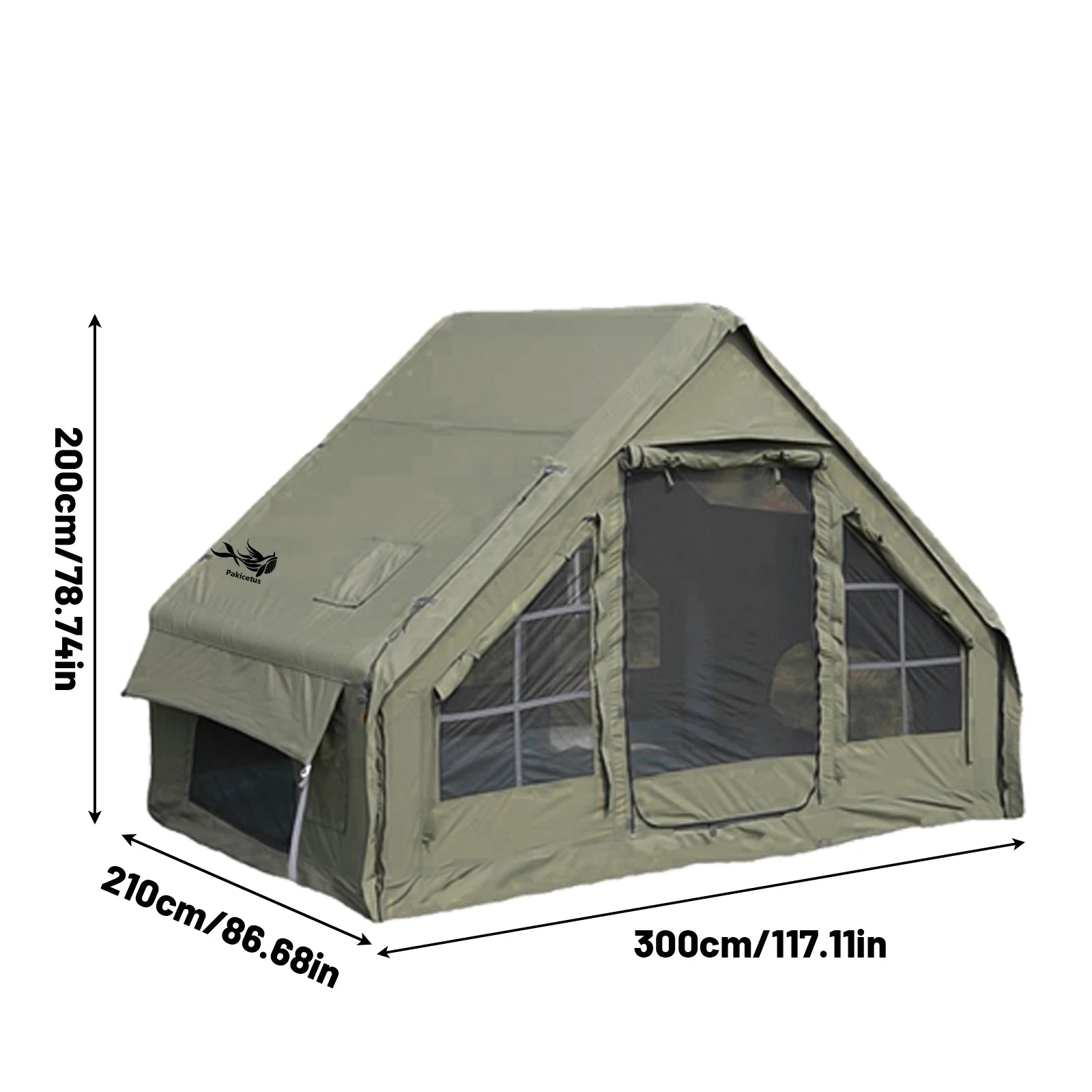 Large Inflatable Camping Tent w/Skylight, Mesh Design, Summer Glamping Tent