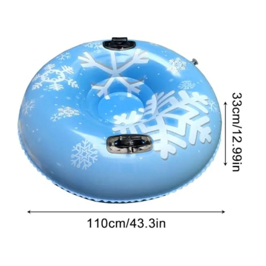Snow Tube Wide Stability Base PVC Material, Inflatable Snow Ring, Pool Float Tube, Robust Design.