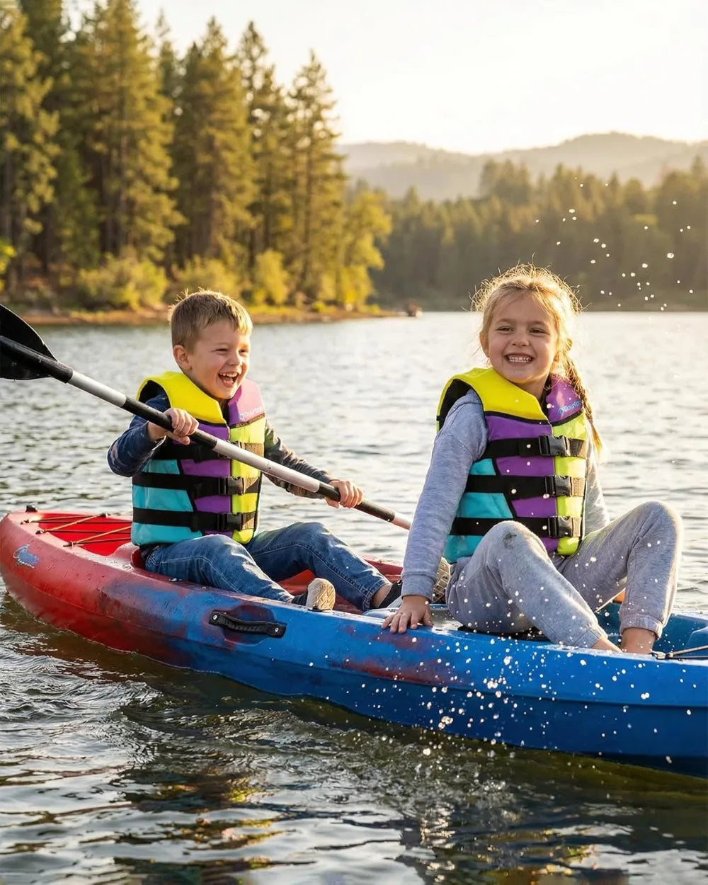 Swim Vest Youth | Lightweight & Breathable | Adjustable Straps | Swimming, Kayak, Boating | 50-125 lbs