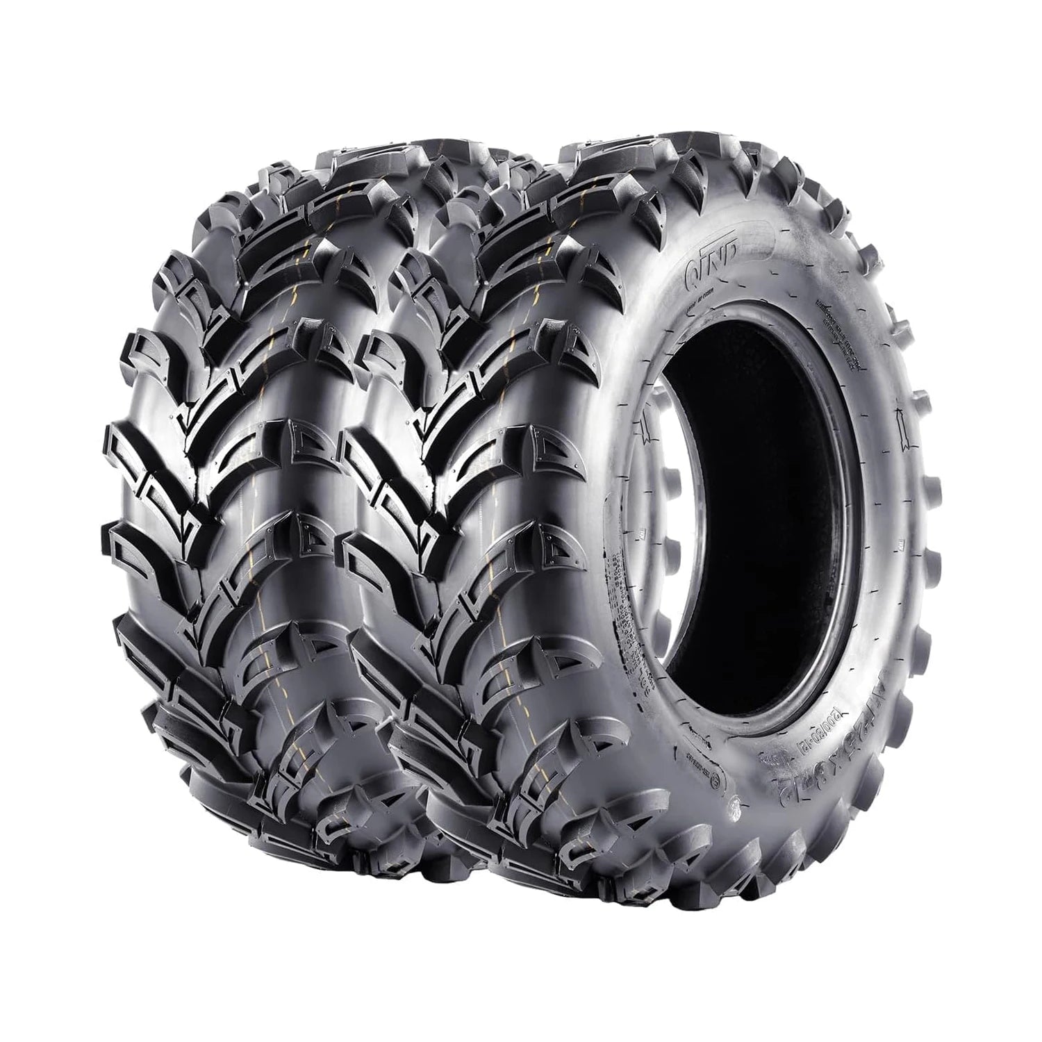 2 Sets ATV/UTV Tires, 25x10-12, Sport Front UTV Tire, All Terrain, Mud Trail Tires, Mud, Sand, Snow and Rock Tires.