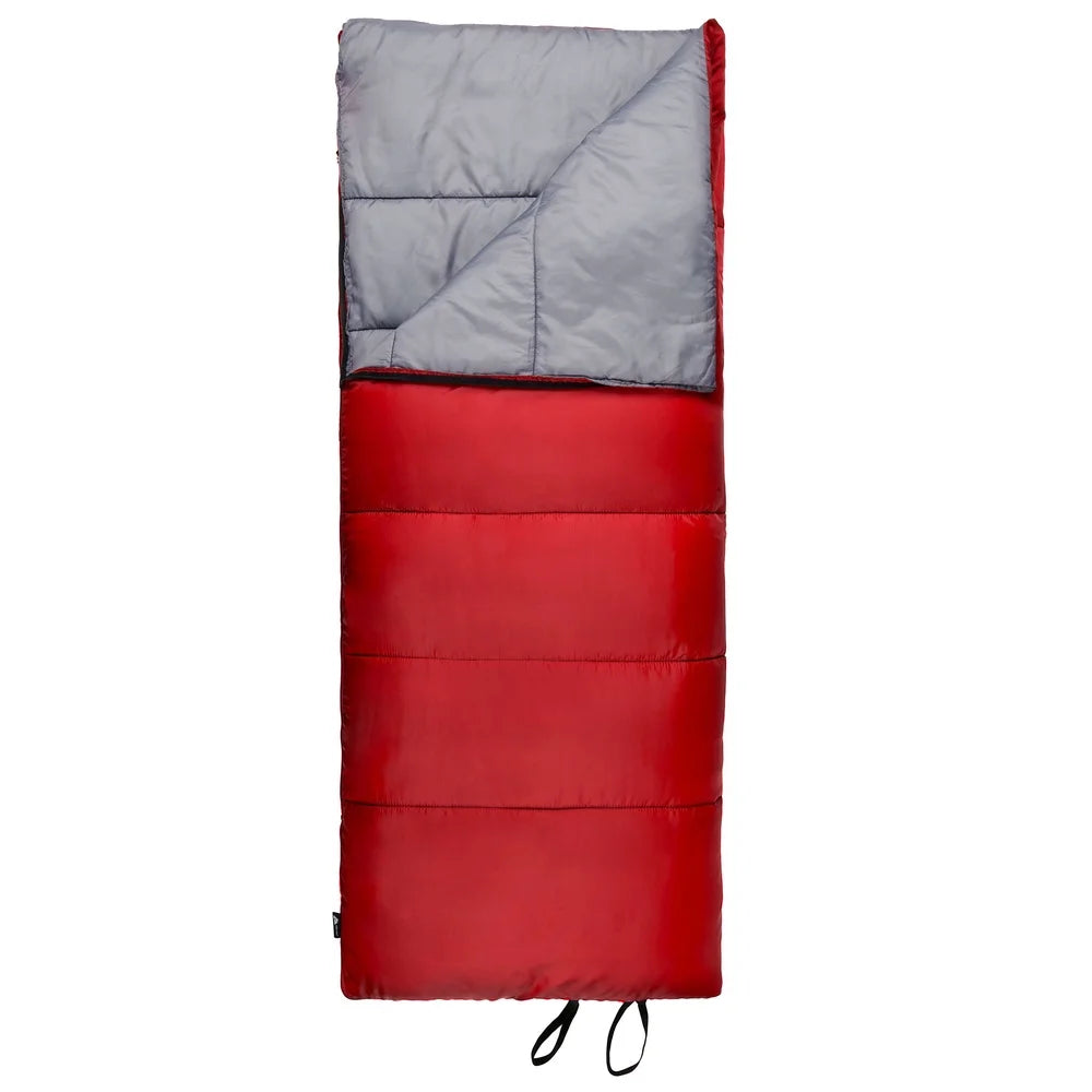 50F Warm Weather Sleeping Bag, Compact, Lightweight Camping Quilted Insulated Polyester Fabric
