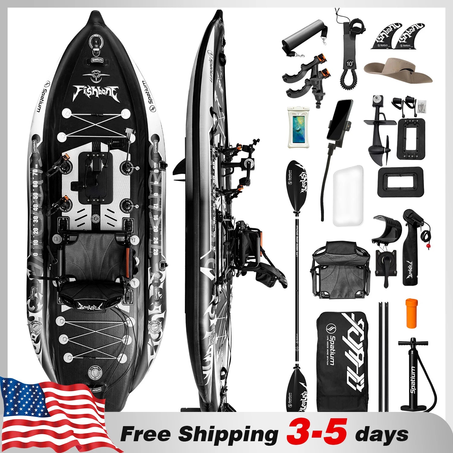 Fishing Kayak Boat Pedal Drive Sit on Top Pedal Drive Kayak Power System Orientation System, 11'*48"*6",Capacity 660LBS