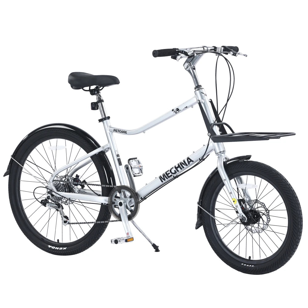 7 Speed, Aluminum Alloy  Frame, Multiple Colors 26 Inch Bike,Cargo Bike for Women and Men