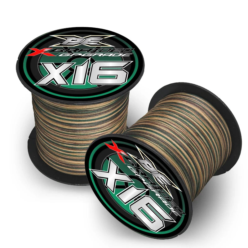 Fishing Line X16 Strands, Braided PE Line 300/500M, Smooth Multifilament Line, Carp Fly Fishing Wire Strong 16X Weave