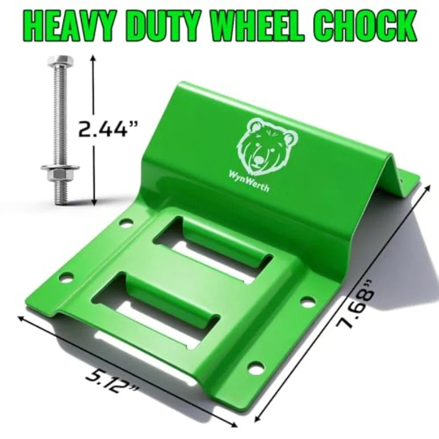 Wheel Chock Tie Down Straps Kit for Trailers, E-Track, Heavy-Duty Wheel Tie-Down Set for Lawn UTV ATV's SUV Mowers and Tractors.