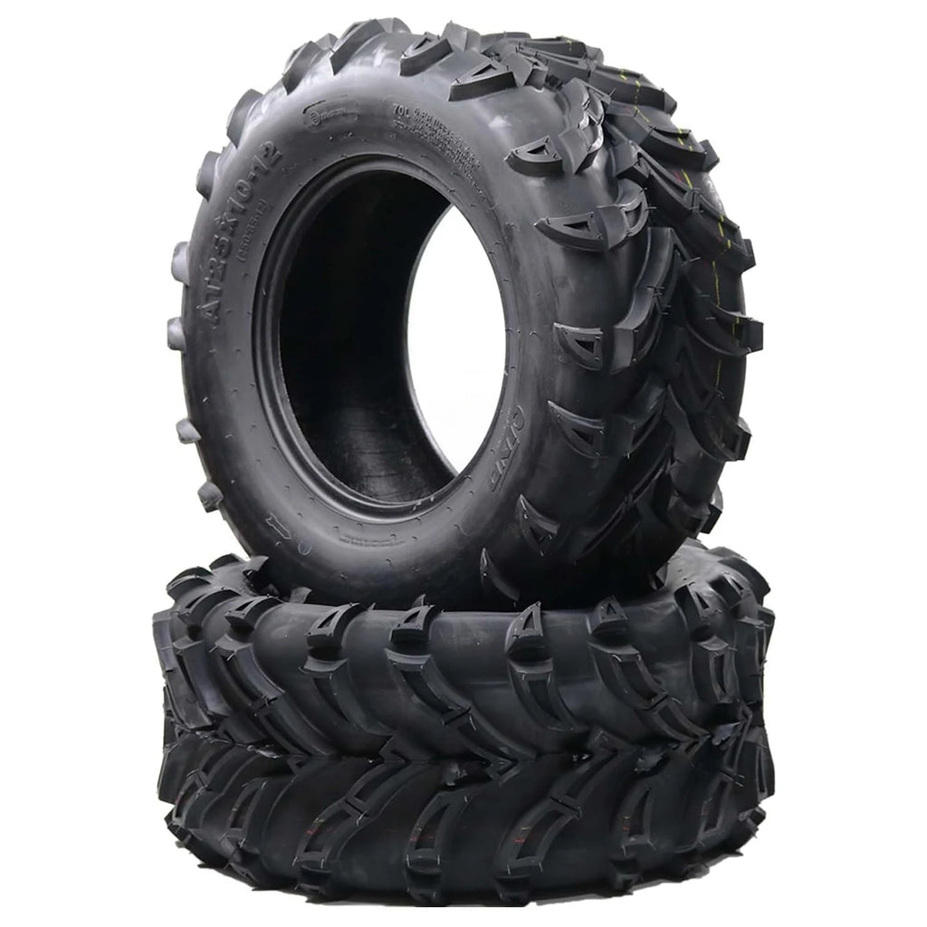 2 Sets ATV/UTV Tires, 25x10-12, Sport Front UTV Tire, All Terrain, Mud Trail Tires, Mud, Sand, Snow and Rock Tires.