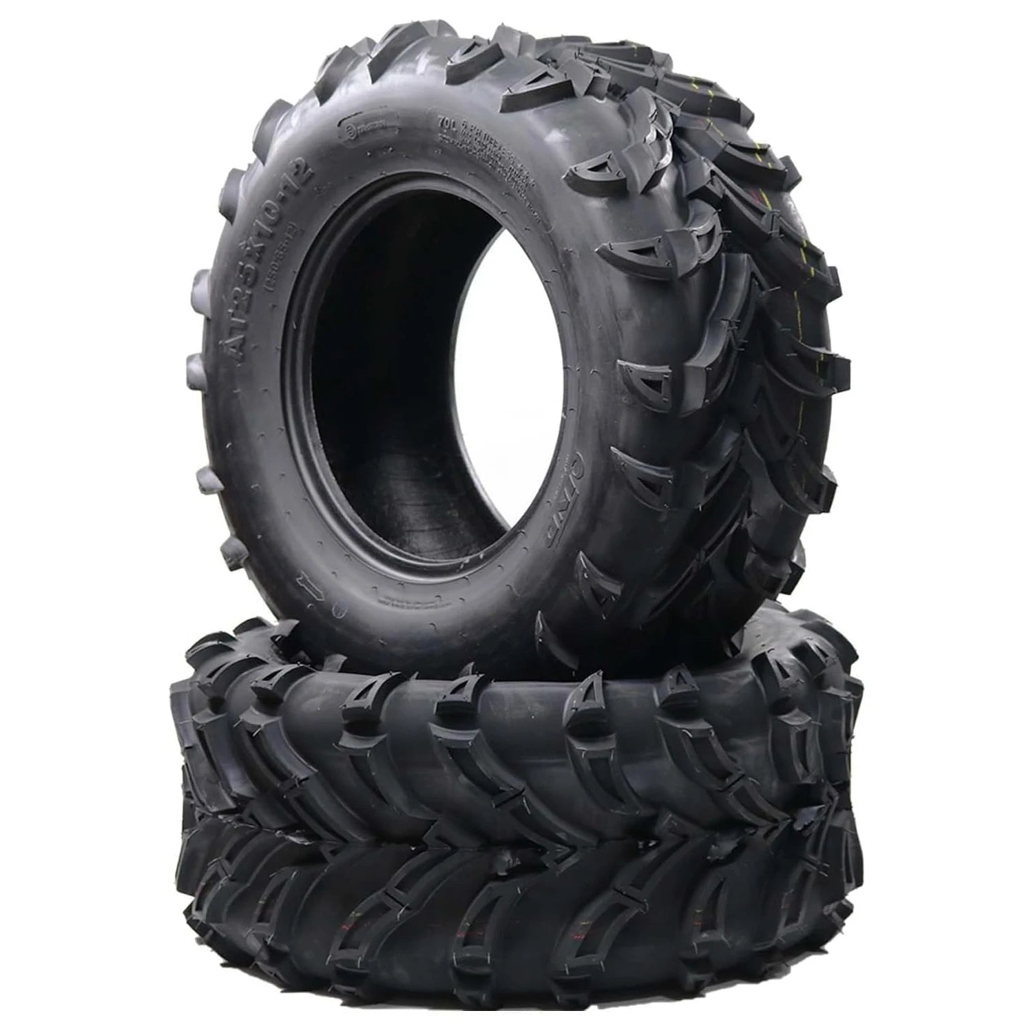 2 Sets ATV/UTV Tires, 25x10-12, Sport Front UTV Tire, All Terrain, Mud Trail Tires, Mud, Sand, Snow and Rock Tires.