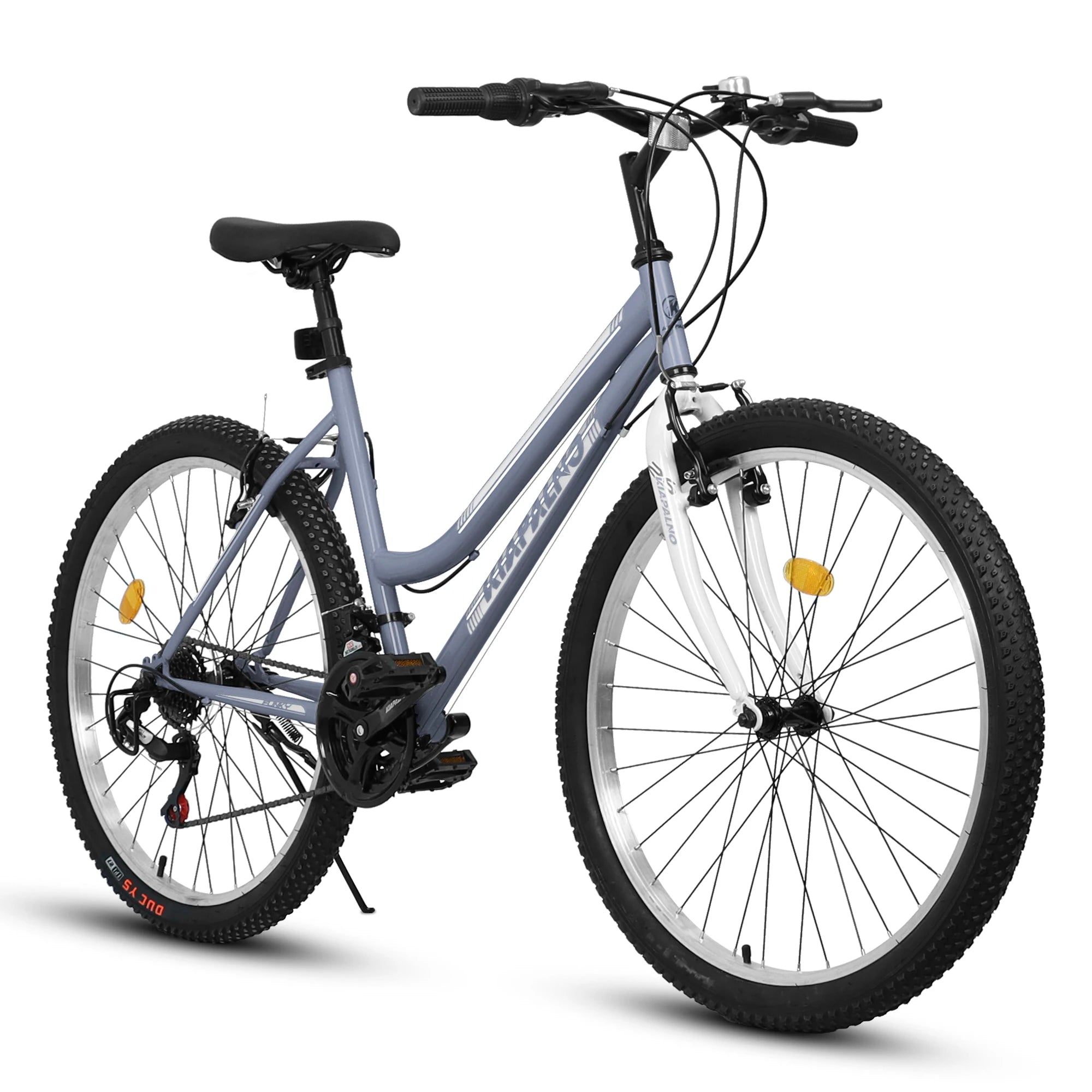 Women's/Girls 24-26 Inch Mountain Bike, 21 Speed Outdoor Cycling Bike, Women's Bicycles V-Brake High Carbon Steel Frame