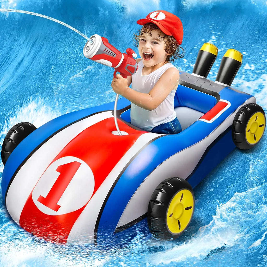 Pool Float Toys with Water Gun - Inflatable Ride-on Pool Toys for Kids Ages 3-8, Toddler Pool Float, Summer Outdoor Water Pool Games Toys for Boys and Girls.