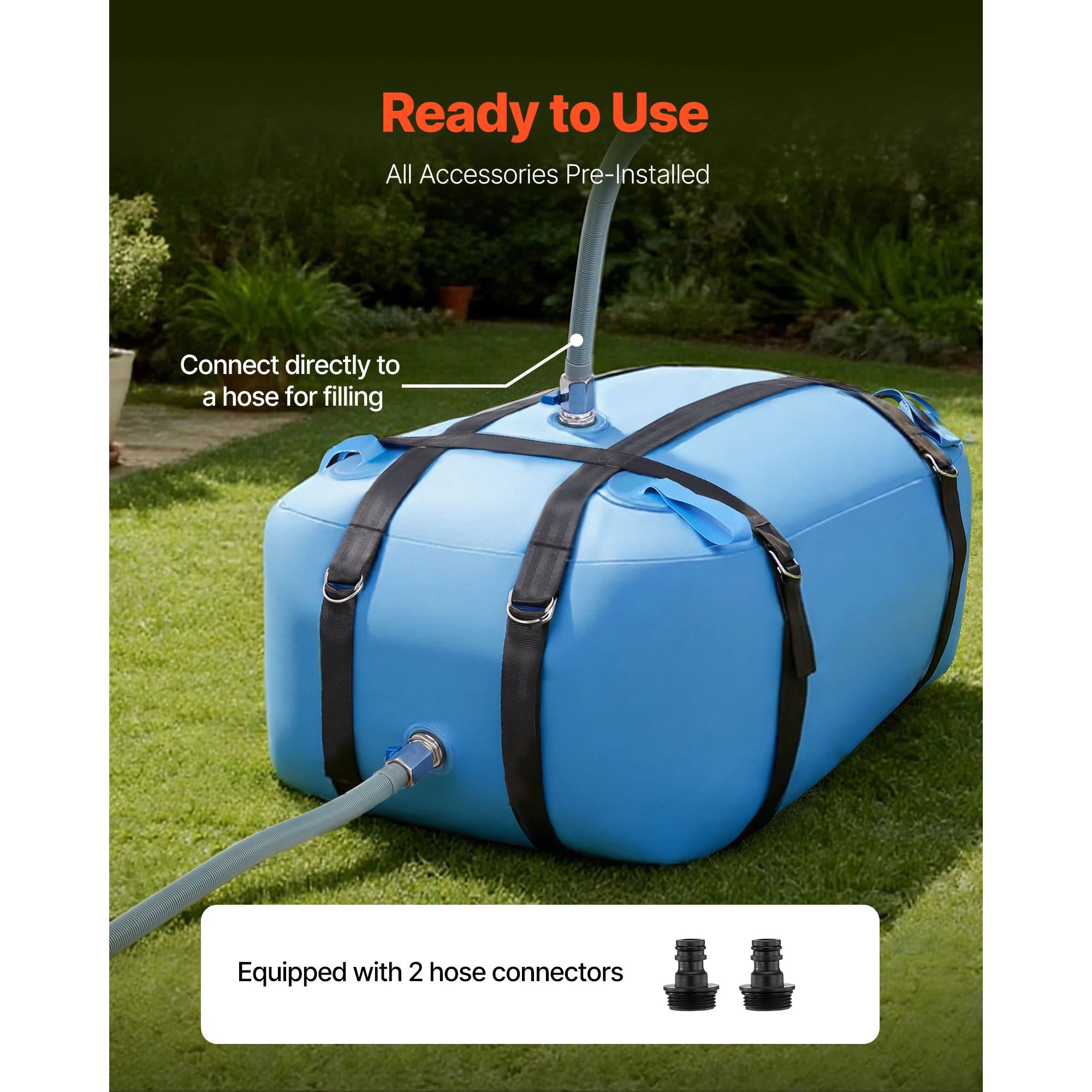 Water Storage Bladder, TPU Soft Water Bag Portable & Collapsible Water Storage Container, Outdoor Irrigation
