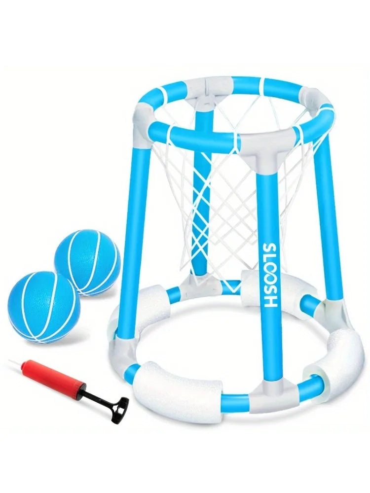 Summer Pool Basketball Hoop Toys Floating Basketball Pool Game Swimming Floats Toys with Balls for Kids Adults Pool Party
