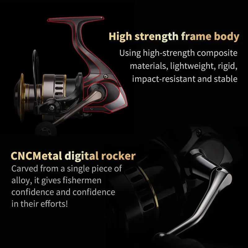 1 Piece Two-Hand Rotating Fishing Reel, 5.2:1 Gear Ratio, 22.05lb Extraction, Smooth & Sensitive Aluminum Alloy Body, Left/Right Hands Can Be Changed, Suitable for Freshwater & Saltwater