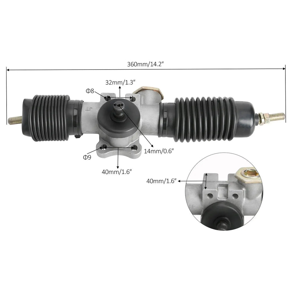 TDPRO 330/360/420/440MM Power Steering Gear Shaft Rack Pinion DIY Go Kart ATV UTV Quad Drift Trike Buggy