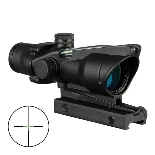 4X32 Hunting Scope Real Fiber Optics, Red Dot Illuminated Etched Reticle, Tactical Scope