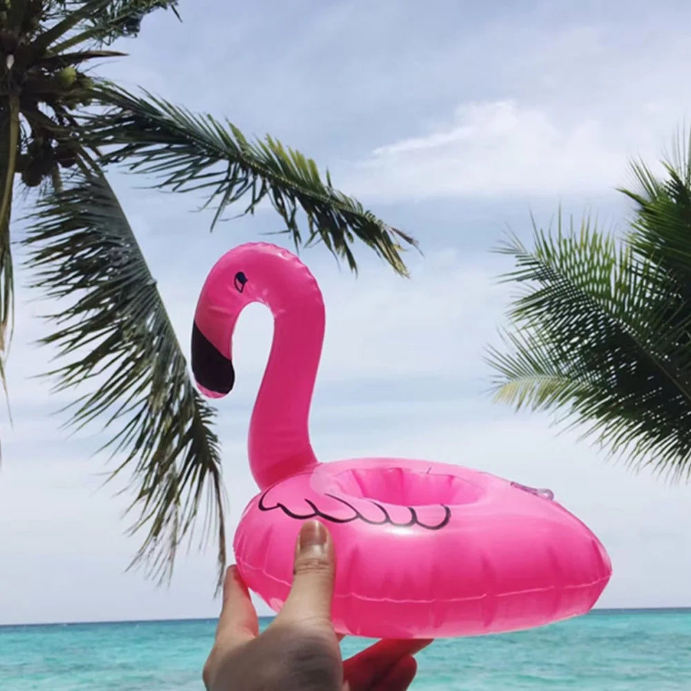 1-20 Pcs Tropical Flamingo Party Cup Holder, Inflatable Water Float Drink Cup Tray