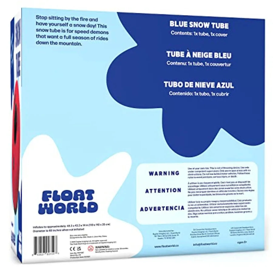 Heavy Duty Snow Tube for Adults - Large 48 In Extra Durable Snow Tubing Winter Toy for Ski Mountains - Thick Vinyl Cover.