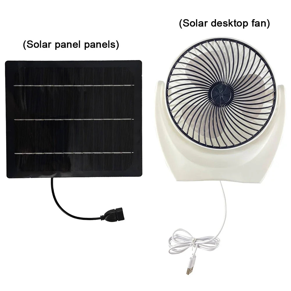 Solar Powered Camping Fan w/USB Solar Charger