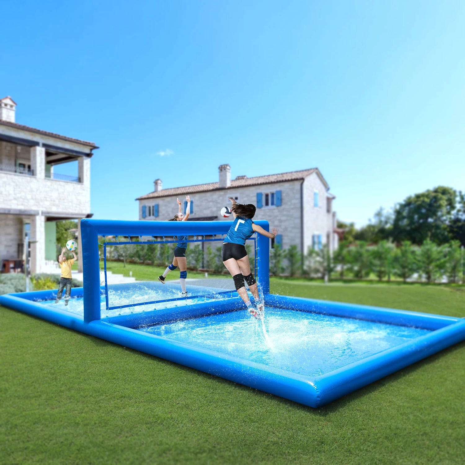 33ft Inflatable Outdoor Water Volleyball Pool