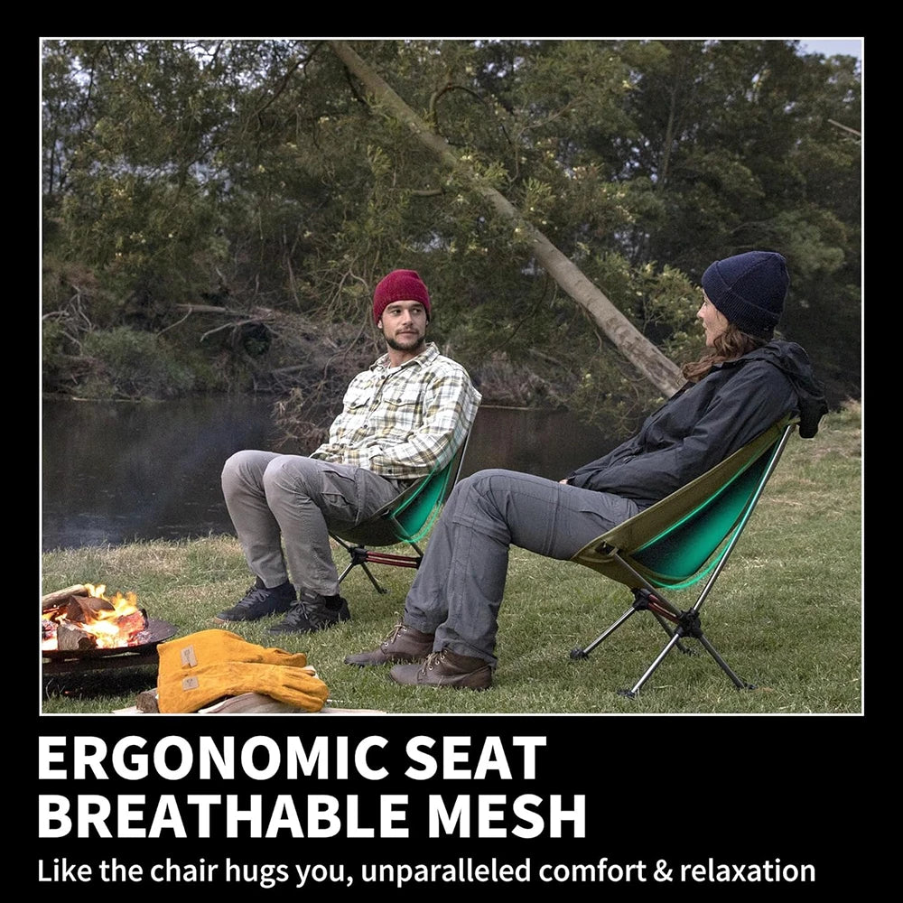 YL08 Ultralight Camping Chair Portable Folding Travel Hiking Backpacking Chair Capacity 120kg with Anti-Sinking Feet