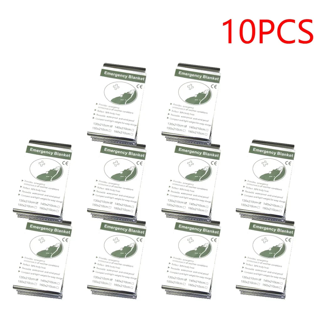 20PCS Outdoor Emergency Blanket, Survival First Aid Kit, Windproof Insulation, Lifesaving Foil Thermal Rescue Blanket