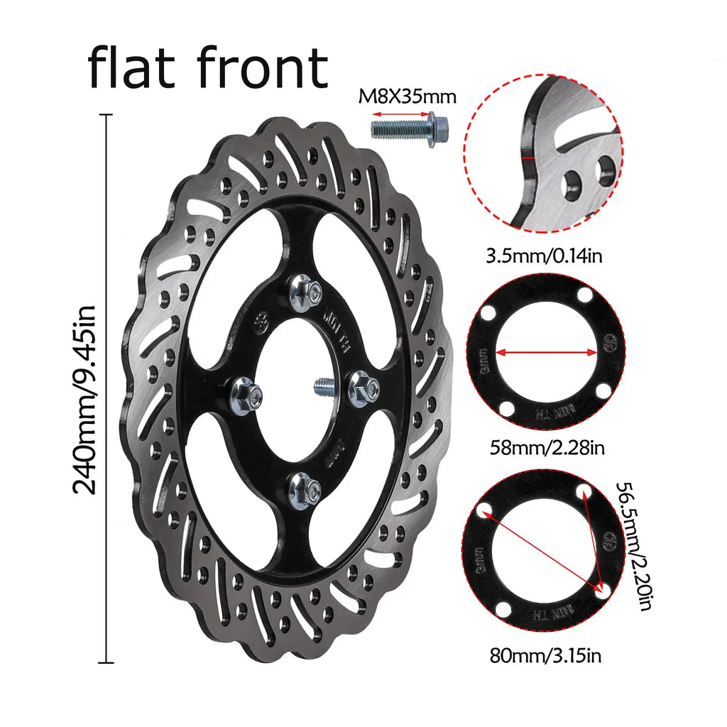 1 PC 220/240mm Front Rear Brake Disc Rotor 58mm for 150cc-350cc Dirt Pit Bike UTV ATV GO KART Accessories Pocket Bike 49cc Parts