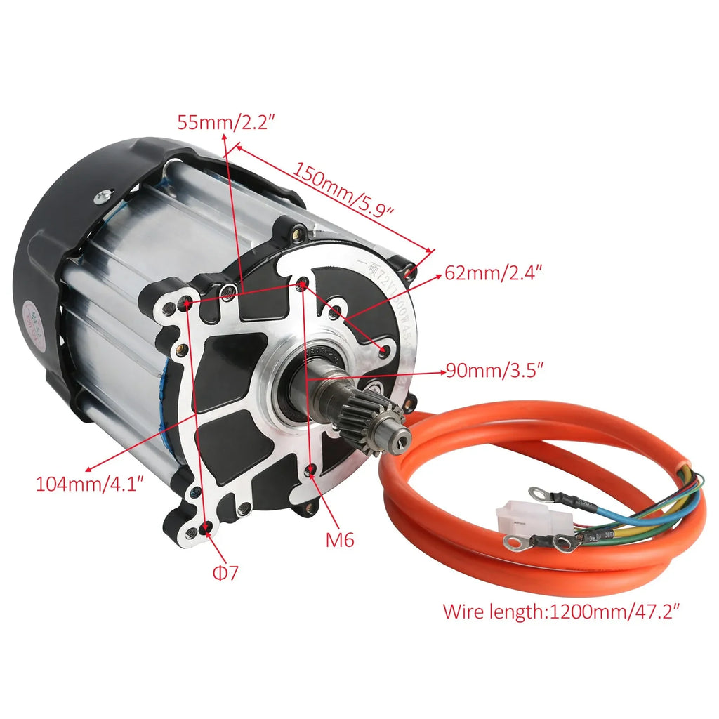 ATV UTV Go Kart Quad 40‘’ Rear Drive Axle +72V 1500W Electric Differential Motor.