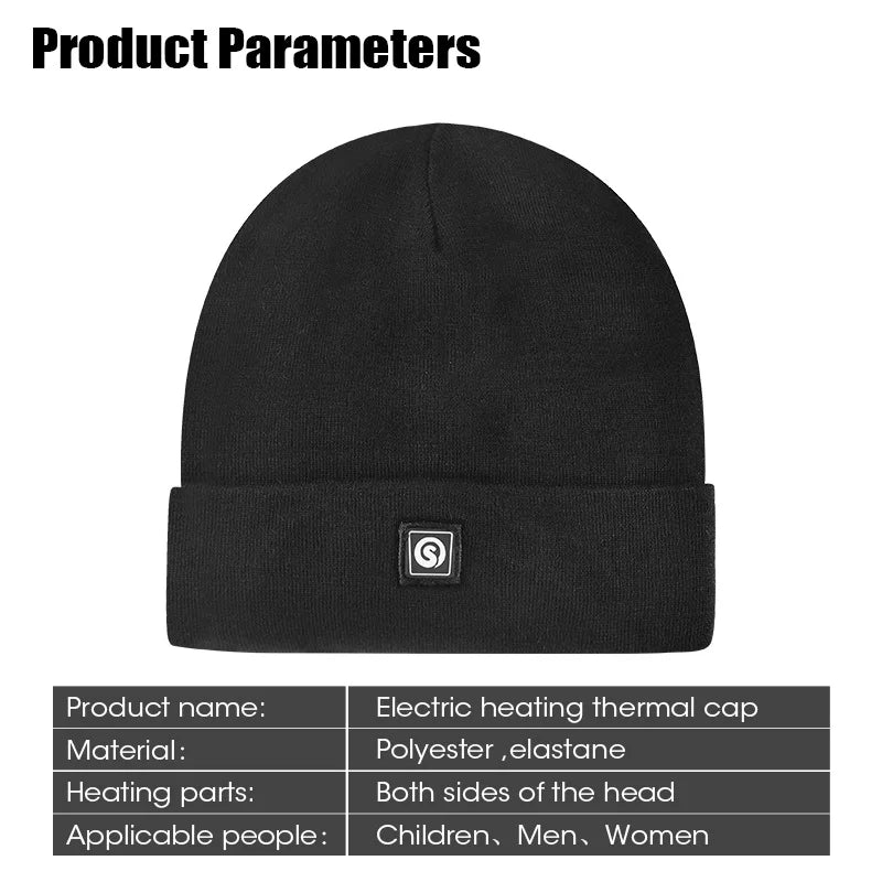 Rechargeable Heated Hat for Men Women, Cycling Caps, Electric Motorcycle Heating Cap, Snowboarding Accessories, Winter.