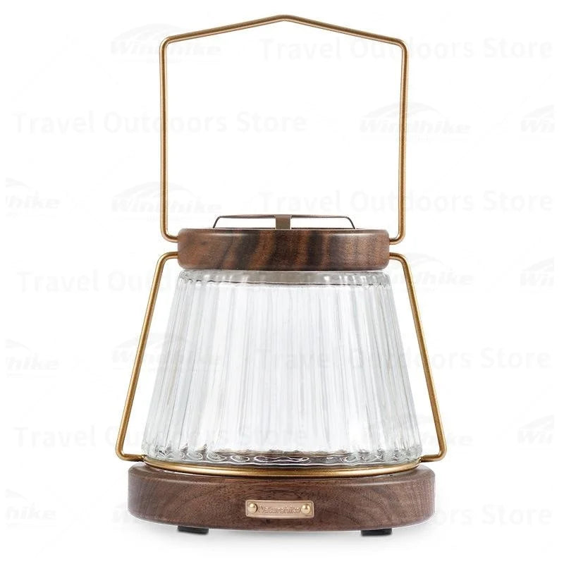 Candle Lantern, Walnut Outdoor Portable Camping Accessories, Novelty Camp Supplies, Ambient Lighting Camping Light.