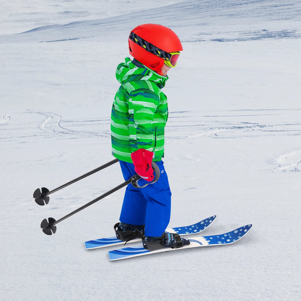 Kid Ski Boards with Ski Poles Children Ski Set Primary Double Snowblade Winter Outdoor Kid Beginner Snow Skis for 2-8 Years Old