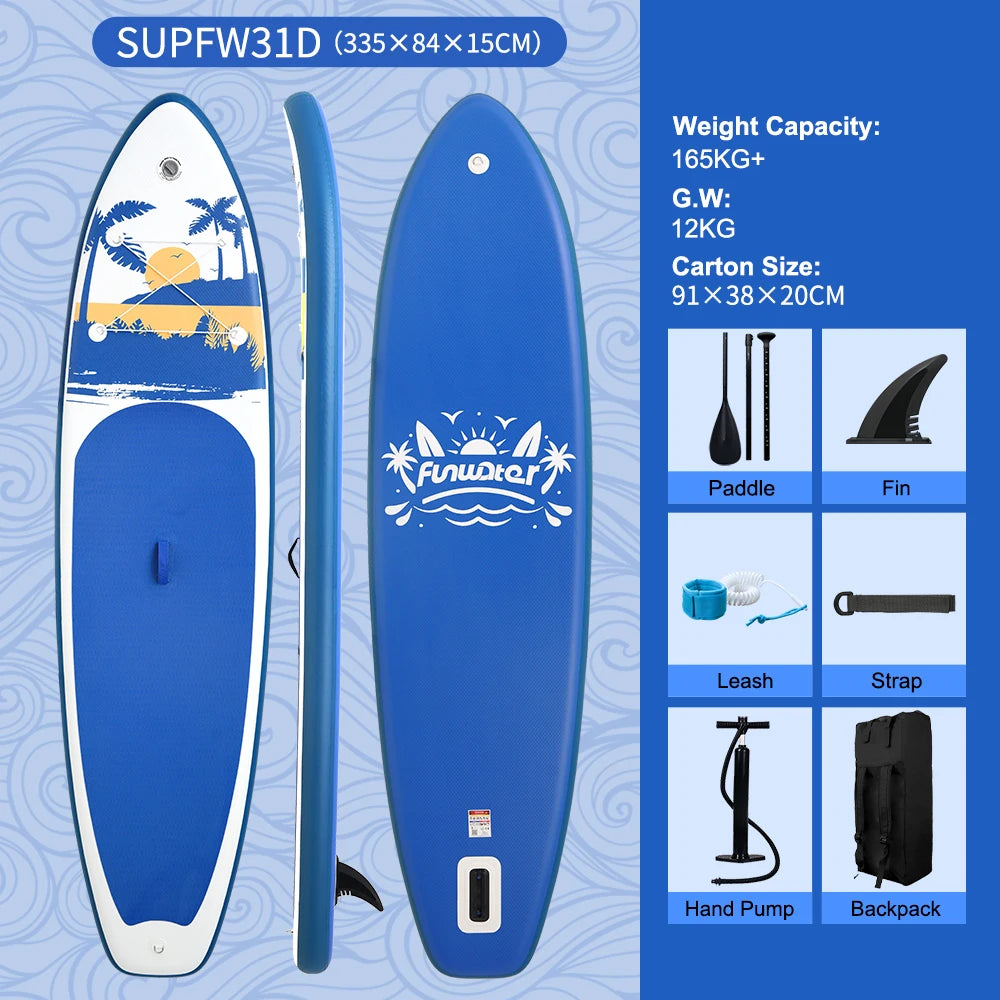 Inflatable Paddle Board Ultra-Light Stand-Up Paddle Board Surfboard for All Skill Levels With SUP Accessories 320-350cm