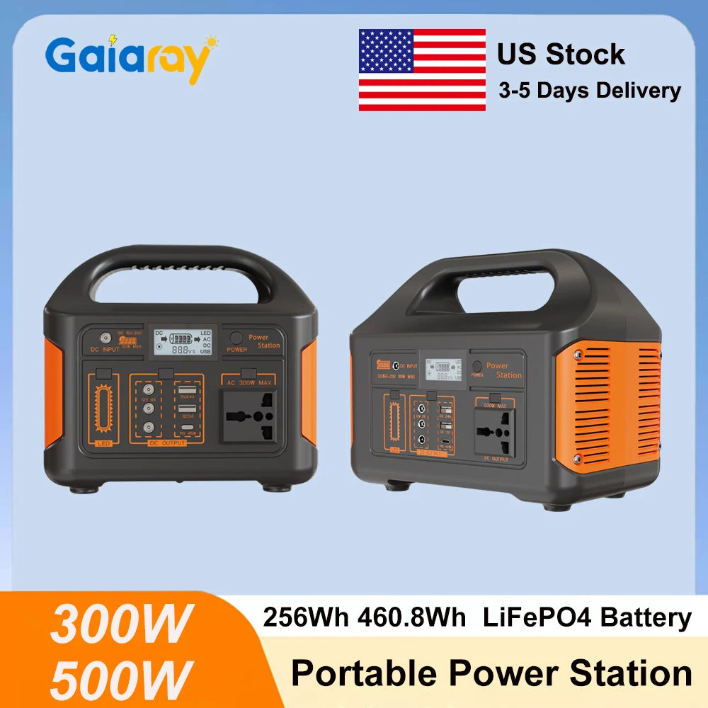 500W 300W Portable Power Station 460.8Wh LiFePO4 Battery Charging Station 110V Solar Generator Emergency Power Bank for Camping Travel