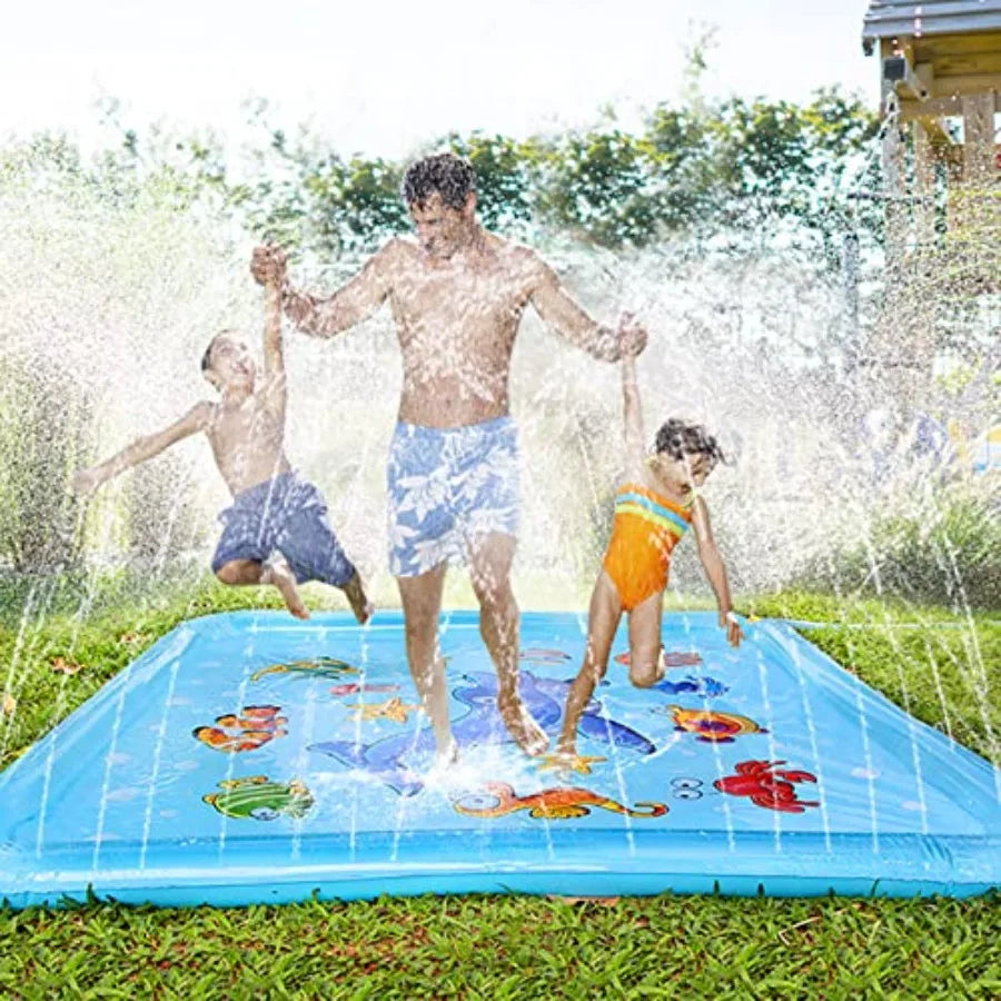 Outdoor Splash Pad for Toddlers 67 Inflatable Wading Pool Water Toy in Blue for Ages 3-9 Years Old Summer Fun Gift for Backyard