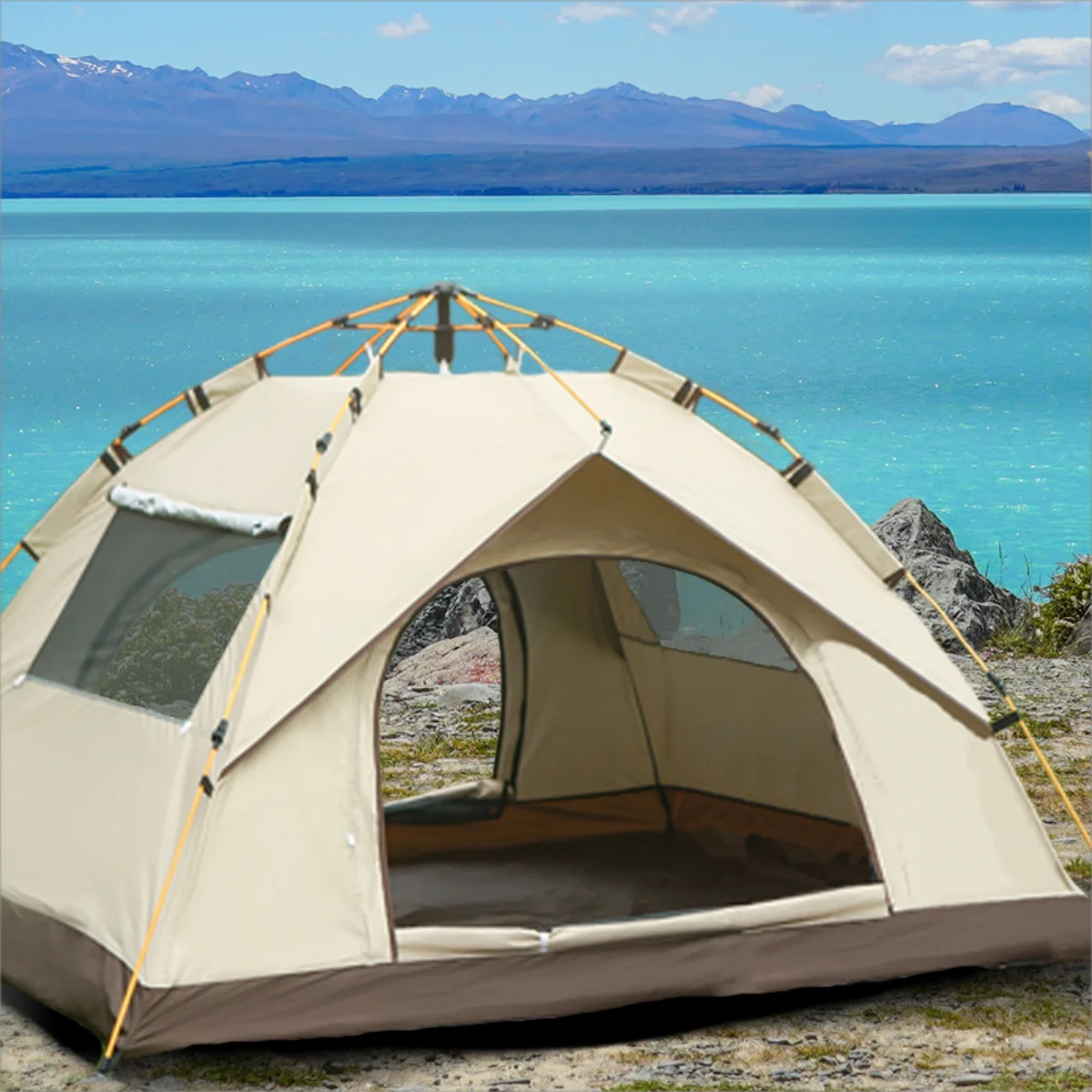 Camping Outdoor Tent With Two Doors And Two Windows