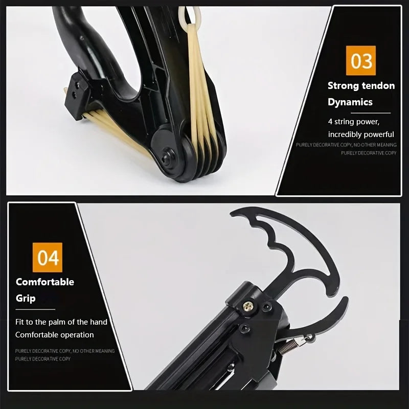 Hunting Slingshot 60LBS 40 Series Compound Multi Strand Rubber Band Pulley Bow
