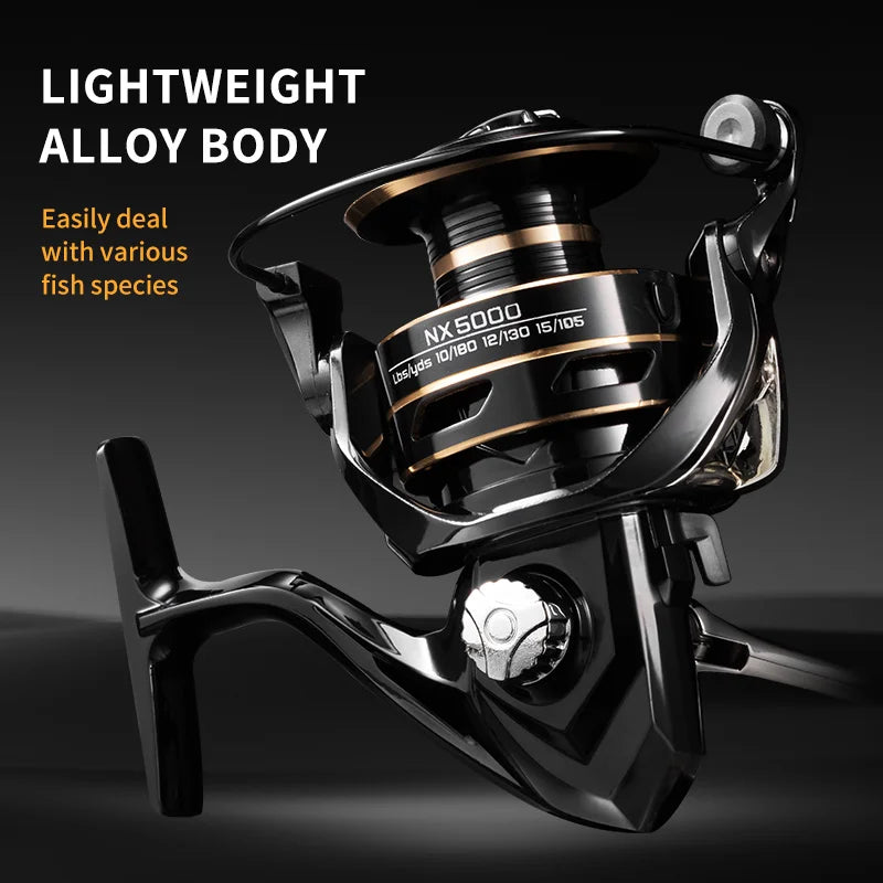 Fishing Reel, Spinning Reel Metal Cup, 10KG Max Drag Power, High Speed Spinning Wheel Adapts to Any Body of Water