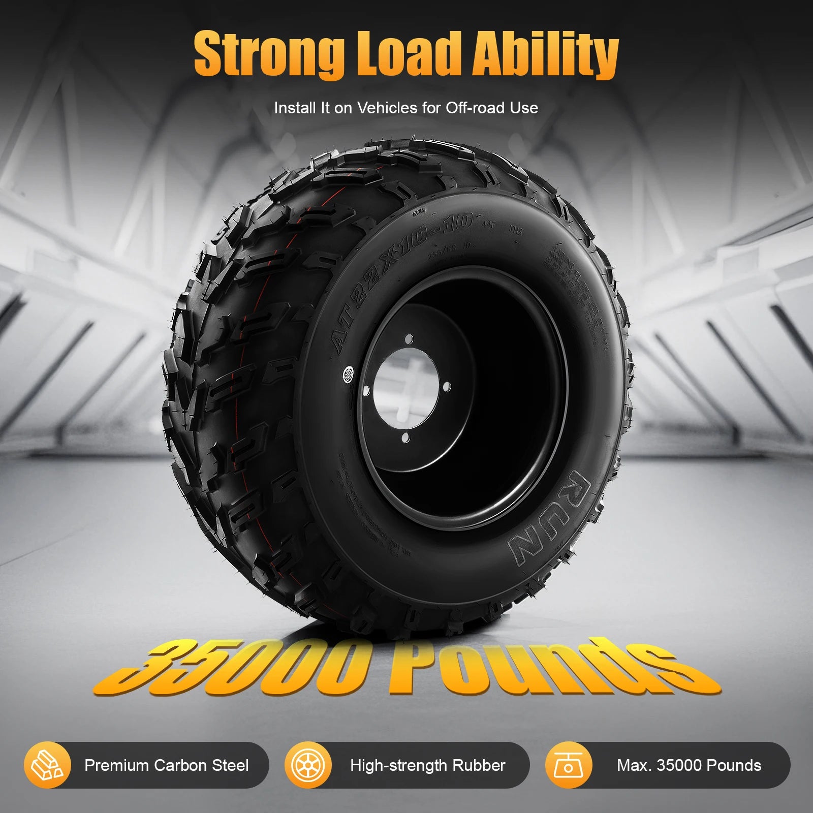 22x10-10 ATV Quad Tire with Rim 10 Inch ATV Wheels For 200cc 250cc Quad UTV Off Road Go Karts As Front Or Rear Wheel