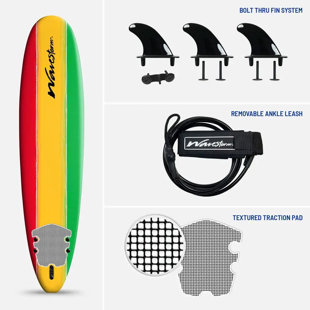 Classic Soft Top Foam 8ft Surfboard