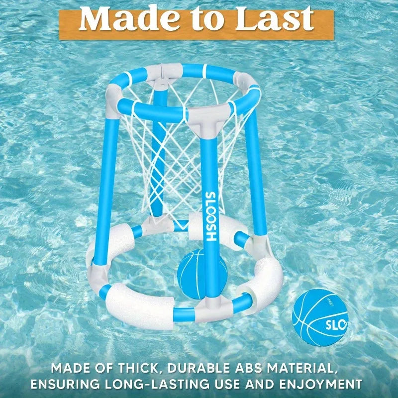 Summer Pool Basketball Hoop Toys Floating Basketball Pool Game Swimming Floats Toys with Balls for Kids Adults Pool Party