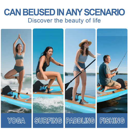 10' Inflatable Stand Up Paddle Board Kayak, 34'' Extra Wide w/Seat.