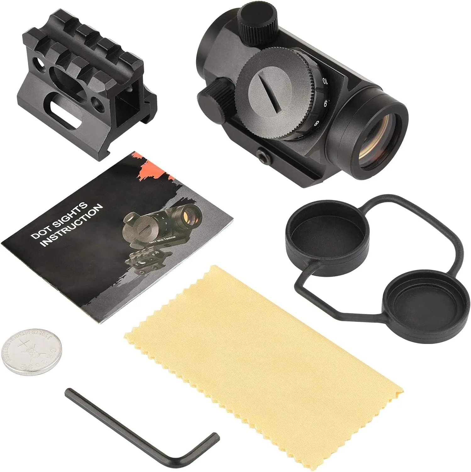 2MOA Red Dot Sight 1x25mm Reflex Sight Waterproof, Shockproof & Fog-Proof Red Dot Scope w/1 inch Riser Mount