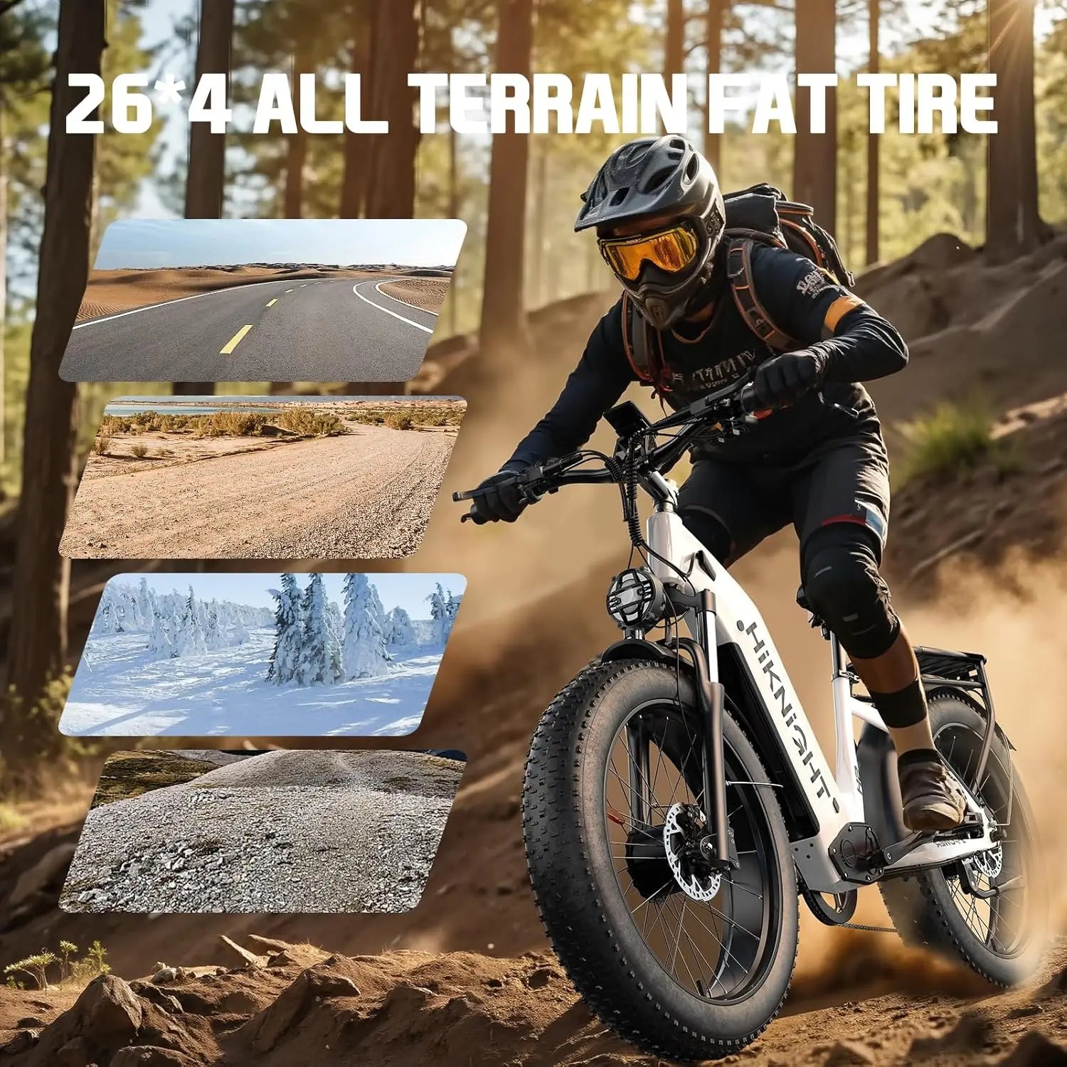 H2PRO Dual Motor Electric Bicycle, 26 Inch Wide Tire Fast Charging Version, Unisex Off-Road Mountain Electric Bicycle