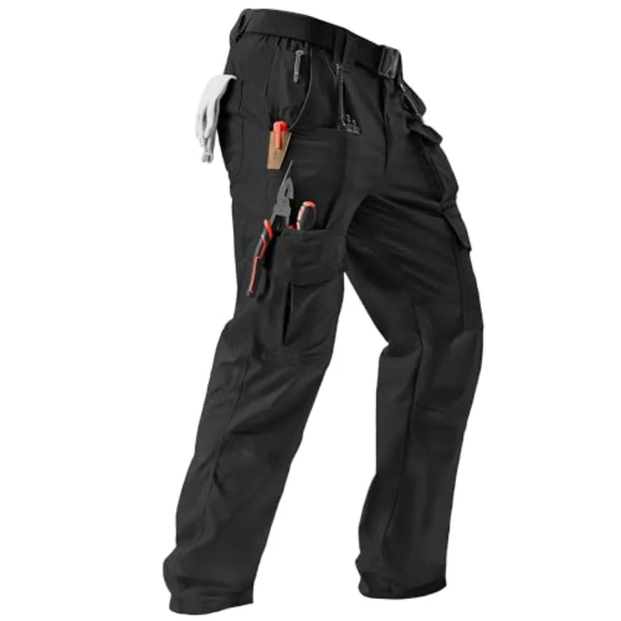 Men's Stretch Tactical Pants, Ripstop Cargo Pants, Outdoor Lightweight EDC Hiking Work Pants with 10 Pockets.