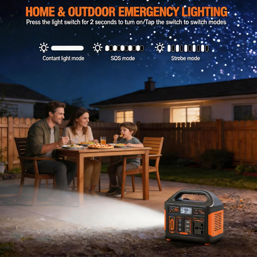 500W 300W Portable Power Station 460.8Wh LiFePO4 Battery Charging Station 110V Solar Generator Emergency Power Bank for Camping Travel